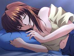 Asuka sleeping sans hair clips