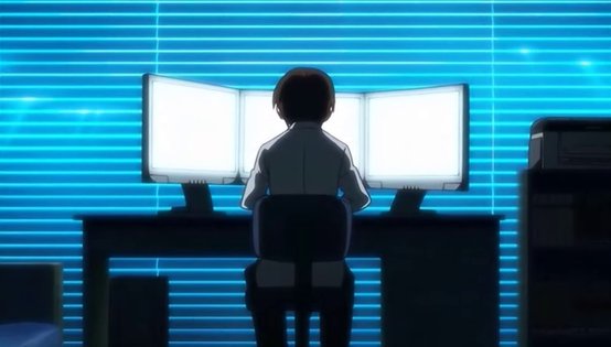 Yanagi's triple-monitor workstation