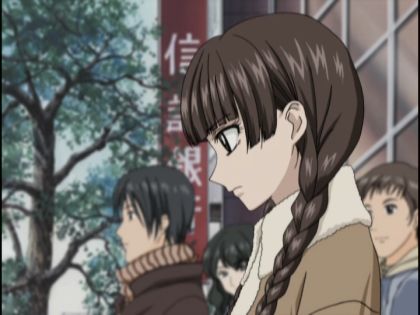 anime girl with brown hair in ponytail. Yomi adds a ponytail to her