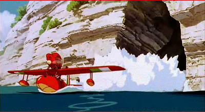 Porco's aircraft exiting the hideout