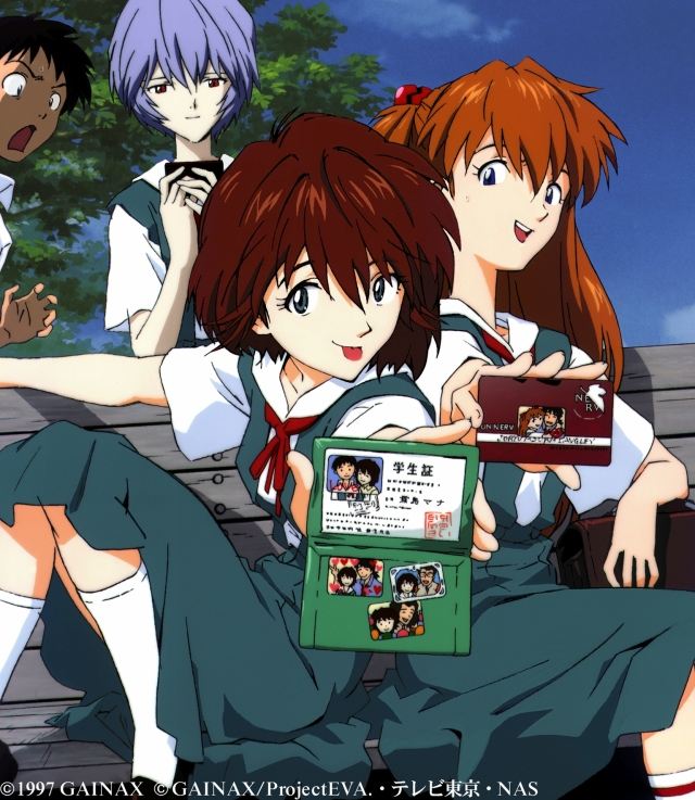 Shinji, Rei, Mana, and Asuka
