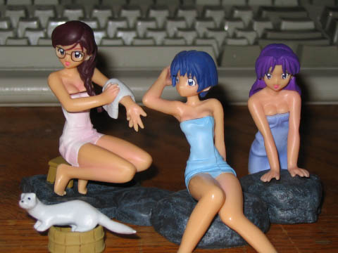 Uzume, Taeko, Aoi, and Mayu figures