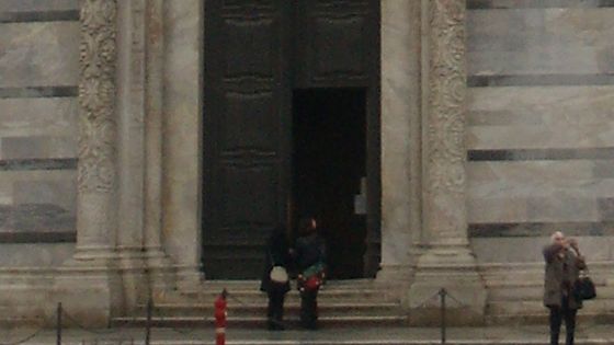 Outside the Baptistery in Pisa