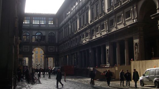 Outside the Uffizi