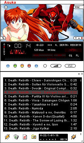 Evangelion Winamp skin—Asuka