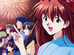 Asuka watching fireworks