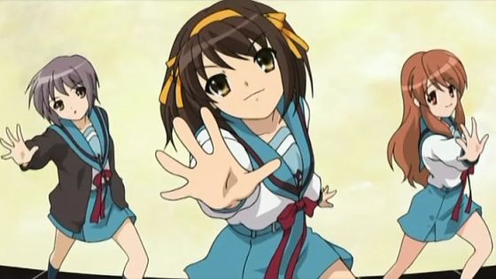 Yuki, Haruhi, and Asahina