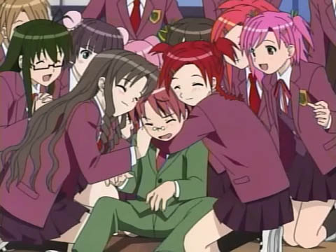 Negi surrounded by girls