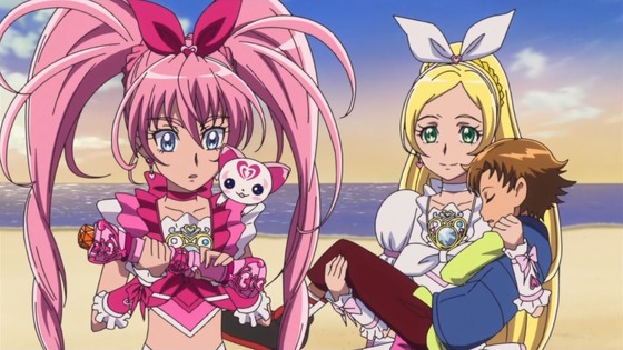 Cure Melody, Hummy, Cure Rhythm, and Souta